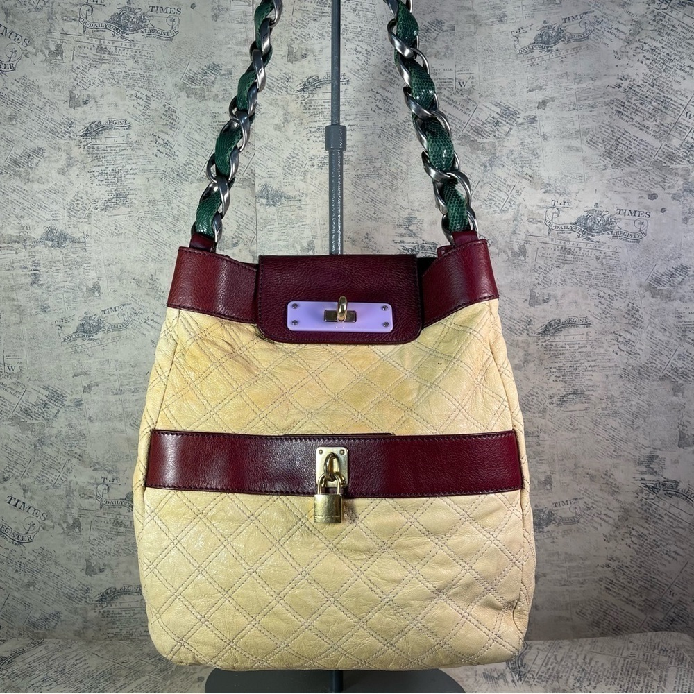 Marc Jacobs Large Mika Bag Spring 2008 Quilted Leather Colorblock Satchel